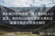 黑料每日现场快报：通过黑料网入口直击、黑料网app即时更新与黑料正能量往期高燃数据全解析
