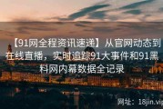【91网全程资讯速递】从官网动态到在线直播，实时追踪91大事件和91黑料网内幕数据全记录